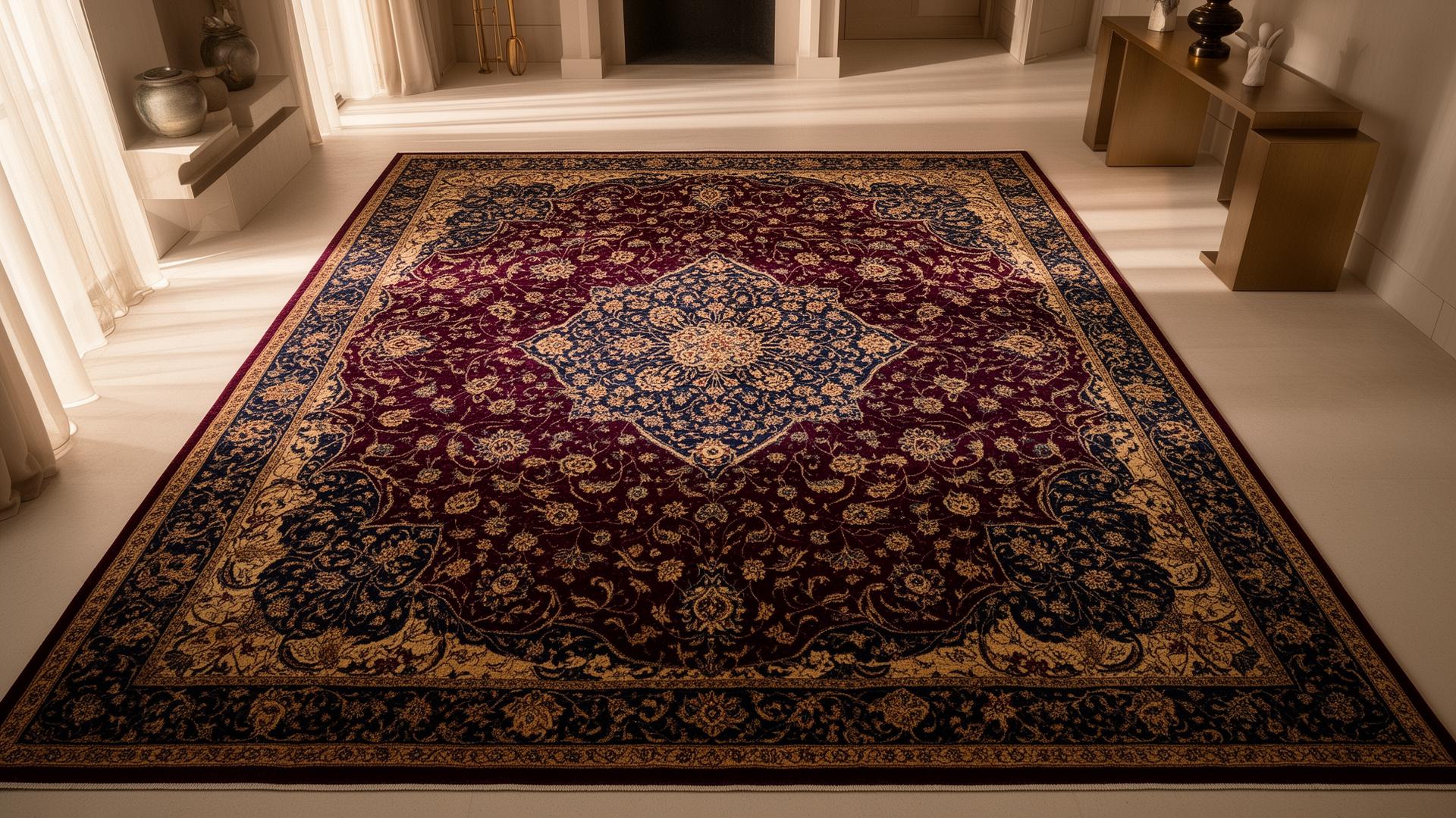 Elegant Persian rug in a refined interior